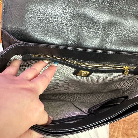 MCM Calfhair Zebra print Calf Skin Visetos Little Veronika Satchel Black Crossbo - Picture 10 of 16